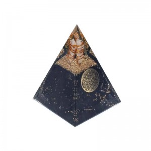 Οργονίτης Πυραμίδα Μαύρη Τουρμαλίνη Flower Of Life 5cm - Tourmaline